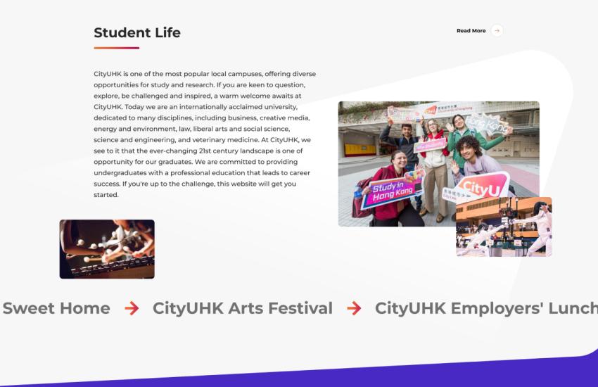 CityU Main Website Main Page Design
